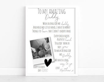Impresión de poema personalizado para papá, regalos para papá, regalos para el Día del Padre, regalo para papá, Día del Padre de niños, regalos con imágenes, regalo de Navidad para papá