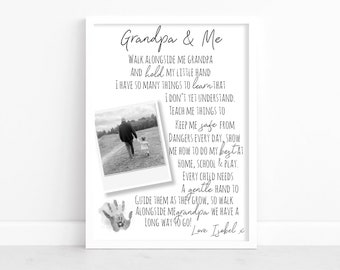 Personalised Grandad Photo Poem Print: Memorable Gift, Christmas Keepsake for Grandpa, From Grandkids
