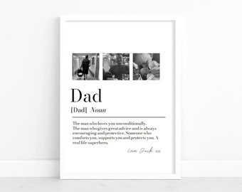 Personalised Dad Definition Photo Collage, Father’s Day Gift, Custom Dad Print, Gift for Him, Birthday Present, Dad Picture Keepsake Memory