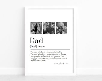 Personalised Dad Definition Picture Collage Memorable Gift for dad, Gift for Him, Fathers day gift, Birthday Gift for Dad print, father