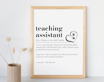 Personalisierte Lehrerin Definition Druck: Dankeschön Geschenk, Klassenzimmer Dekor, Schulpersonal Wertschätzung Geschenk