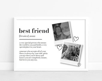 Personalised Best Friend Picture Print Gift for Best Friend, Christmas Gifts for Her, Birthday Gift Photo Gift, Polaroid Picture Gift Friend