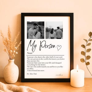 Personalised My Person Definition Print: Custom Photo Gift, Romantic Keepsake, Anniversary Boyfriend/Girlfriend Gift image 2