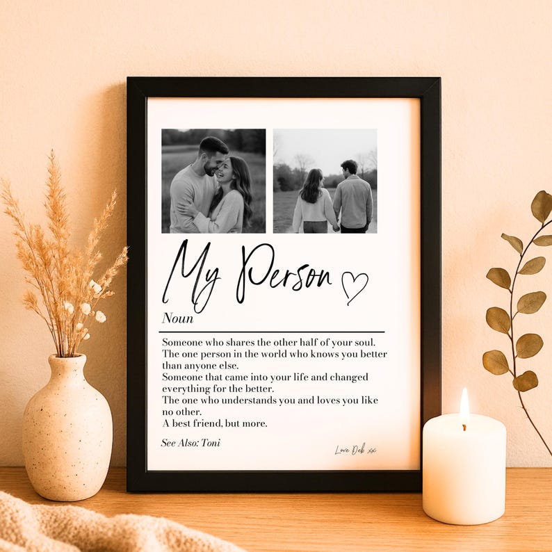 Personalised My Person Definition Print: Custom Photo Gift, Romantic Keepsake, Anniversary Boyfriend/Girlfriend Gift image 2