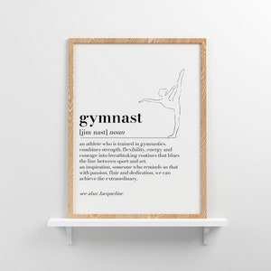 Stampa personalizzata con la definizione di ginnasta, regalo per ginnasta, stampa artistica da parete di ginnastica, regalo per la squadra di studenti di ginnastica, regalo per insegnanti di ginnastica