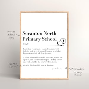 Personalised Primary School Print, Custom School Team Gift, Teacher Appreciation Wall Art, Primary School Keepsake, School Leavers Gift