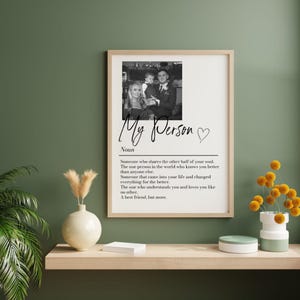 Personalised My Person Definition Print: Custom Photo Gift, Romantic Keepsake, Anniversary Boyfriend/Girlfriend Gift image 10