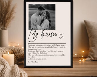 Personalisierter My Person Definition Print: Benutzerdefiniertes Fotogeschenk, romantisches Andenken, Jahrestagsgeschenk für Freund / Freundin