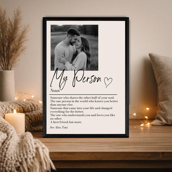 Personalised My Person Definition Print: Custom Photo Gift, Romantic Keepsake, Anniversary Boyfriend/Girlfriend Gift