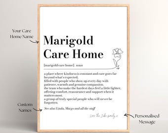 Care Home Thank You Gift, Personalised Care Home Print, Staff Appreciation Gift, Nursing Home Thank You, Care Staff Gift, Care Team Gift