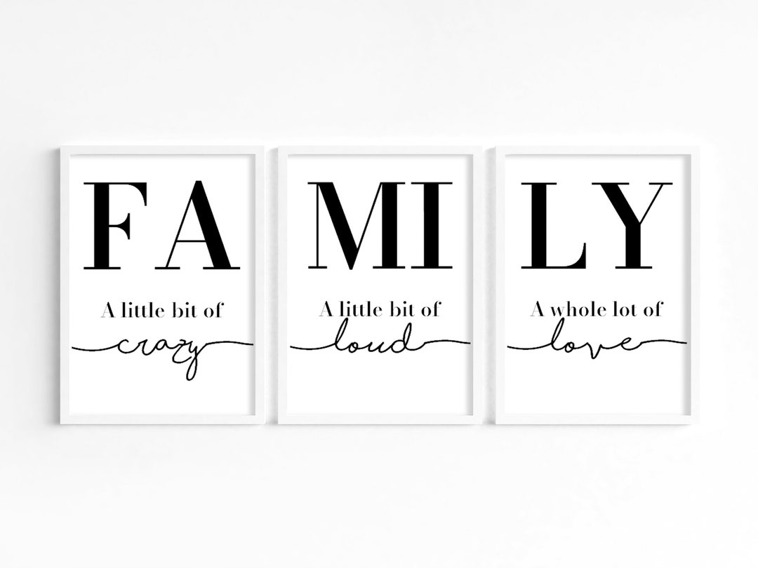 Family Quote Prints Set: Modern Home Decor Set, Hallway Wall Art ...