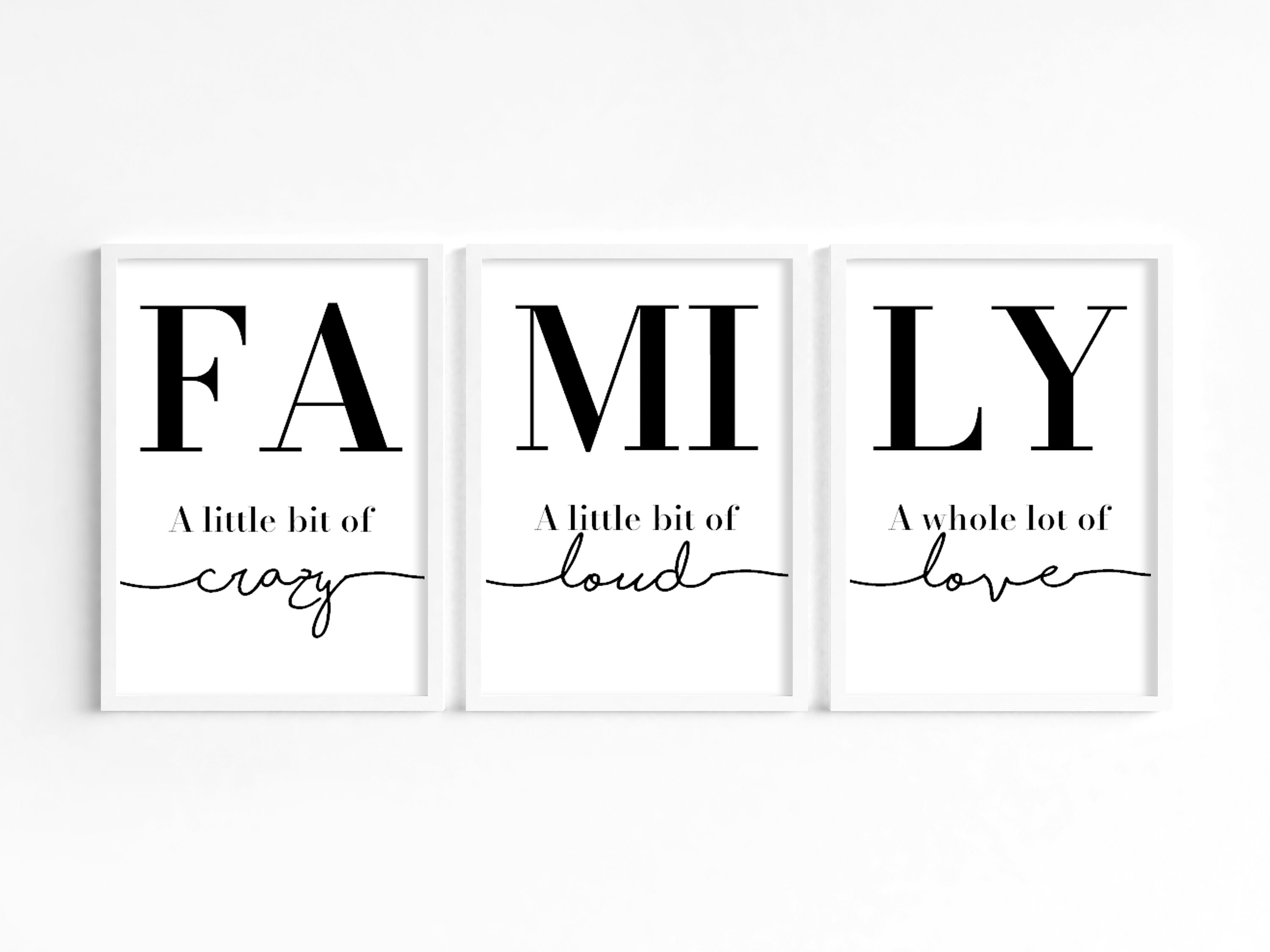 DIGITAL Family Prints Quote Set of 3 Front Room Prints - Etsy