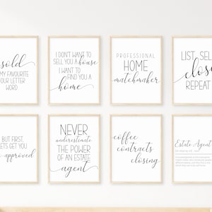 Estate Agent Prints, Estate Agent Quotes, Estate Agent Decor Office Decor, Estate Agent definition print estate agent gift thank you wallart
