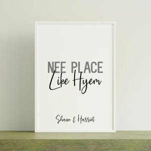 Un posto come Hyem Geordie Print, Newcastle Print Slang Wall Art Decor, hyem sweet hyem, Geordie Saying, North East Prints, Newcastle Slang
