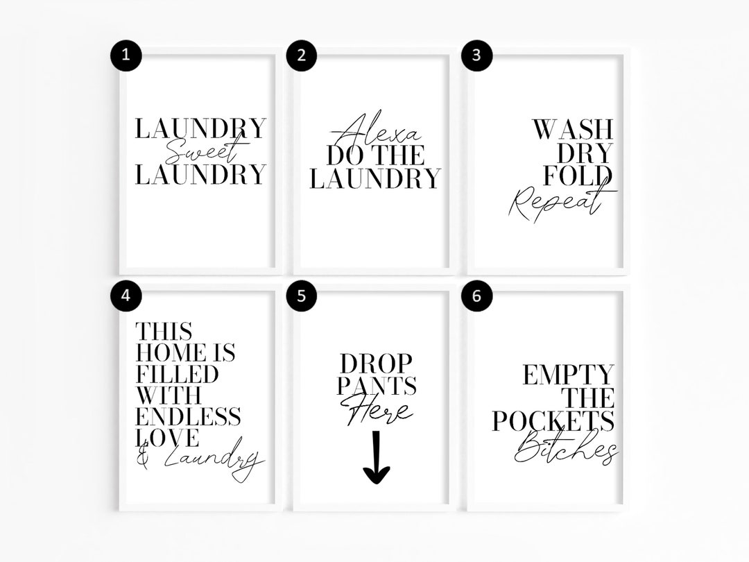 Laundry Room Prints, Utility Room Prints, Laundry Quotes, Funny Utility