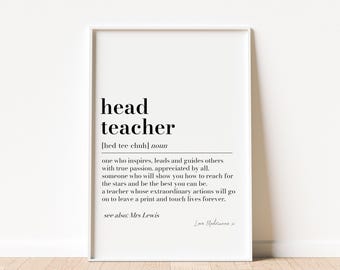 Impression de définition de directeur d'école, cadeau de directeur d'école, cadeau de remerciement de directeur d'école, cadeau pour directeur d'école, cadeau de fin d'année de directeur d'école d'un enfant