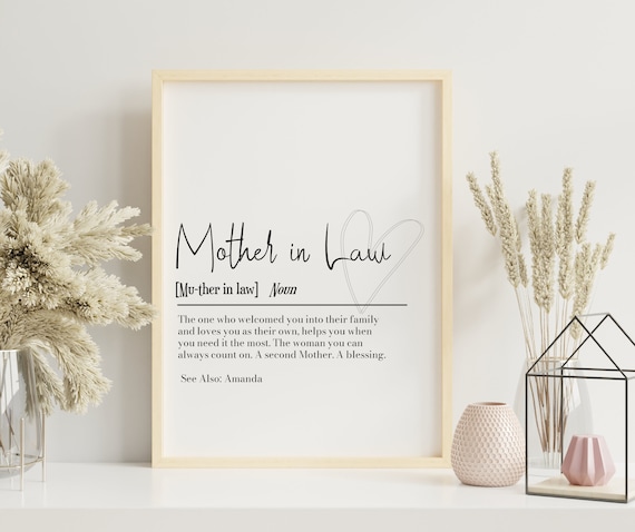 Mother in Law Definition Print Personalised Mother in Law Gift Mothers Day Gift Mother Gift Mother in Law Christmas Gift Memorable Print Etsy UK