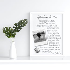 Regalo fotografico personalizzato per la nonna, regalo con poesia per la nonna, stampa per la nonna, regalo per la festa della mamma per la nonna, regalo ricordo memorabile da incorniciare
