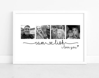 Personalised Picture Collage Memorable Gift for Partner, gift for Mum, Gifts for Him, Gifts for Her, Engagement Gift, couple picture collage