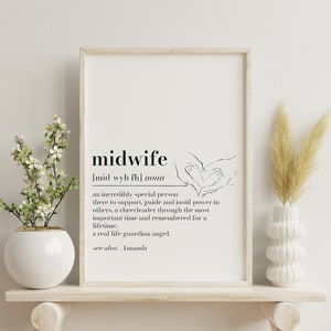 Midwife definition print, Midwife gift, gift for Student Midwife, Midwife Birthday Gift, Midwife Thank you Gift, Midwife Appreciation Gifts