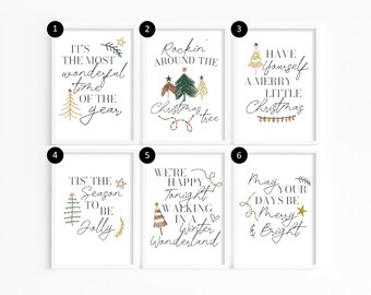 Láminas navideñas con letras de canciones: Frases navideñas originales, decoración festiva peculiar, arte mural divertido.