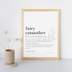 Definizione di stampa "Fata gatta madre", regalo per mamma gatta, regalo per amante dei gatti, regalo di ringraziamento per chi si prende cura di un gatto, regalo di Natale per chi ha un gatto, regalo di Natale per la mamma gatta.