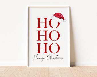 HoHoHo Print, Christmas Prints, Festive Home Decor, Christmas Wall Decor, Christmas Wall Art, Christmas Posters, Winter Wall Art Poster
