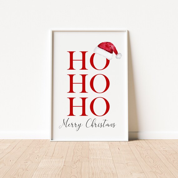 HoHoHo Print, Christmas Prints, Festive Home Decor, Christmas Wall Decor, Christmas Wall Art, Christmas Posters, Winter Wall Art Poster