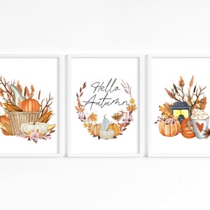 Herbst Drucke, Halloween Dekor, Kürbis Drucke, Kürbis Wandkunst, Saisonale Wandkunst, Herbst Dekoration, Kürbis Aufnäher