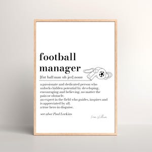 Impresión personalizada de definición de entrenador de fútbol, regalo de entrenador de fútbol, impresión de cita, regalo para entrenador de fútbol, regalo de agradecimiento, fin de temporada