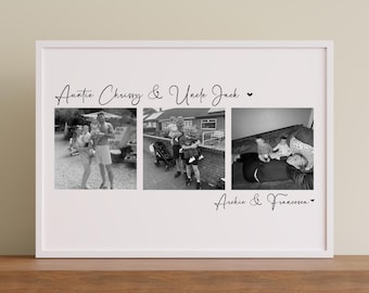 Auntie and Uncle Photo Print, Auntie gift, Personalised Auntie Photo gift, Christmas gift for Auntie and Uncle, Aunt Aunty Uncle Wall Art