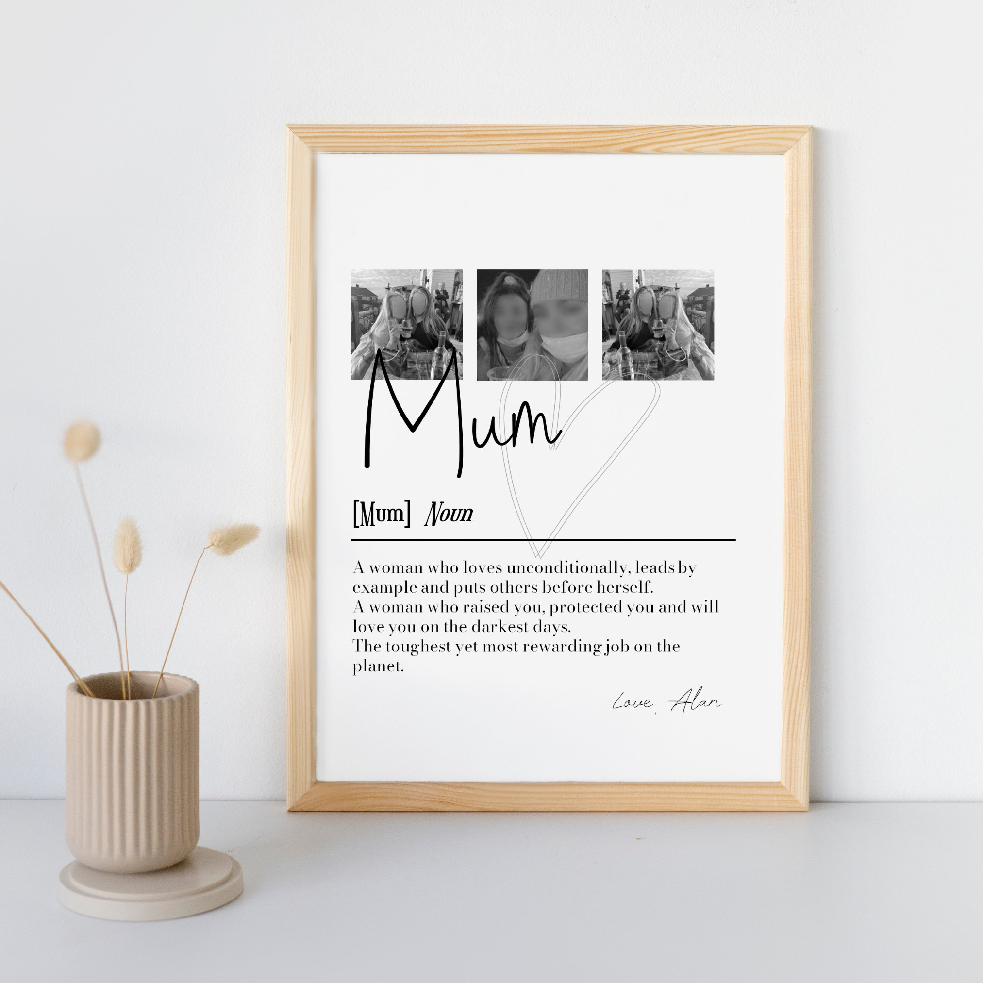 Personalised Mum Picture Collage Memorable Gift for Mum, Mothers Day Gift, Gift for Her, Special Mum definition, Birthday Gift for Mum, Mom
