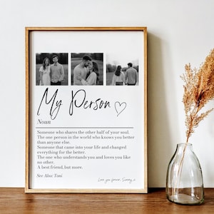Personalised My Person Definition Print: Custom Photo Gift, Romantic Keepsake, Anniversary Boyfriend/Girlfriend Gift Multiple Images