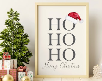 HoHoHo Print, Christmas Prints, Festive Home Decor, Christmas Wall Decor, Christmas Wall Art, Christmas Posters, Winter Wall Art Poster