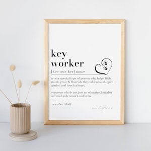 Definizione di lavoratore chiave, regalo per asilo nido per lavoratore chiave, regalo di ringraziamento per asilo nido, regalo per lavoratore chiave, regalo da genitori e figli, regalo di fine mandato