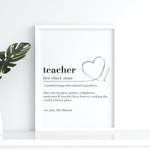 Definizione di insegnante, regalo per insegnante, regalo di ringraziamento per insegnante, regalo di compleanno per insegnante, regalo di fine anno per insegnante, regalo di fine anno per insegnante dalla classe