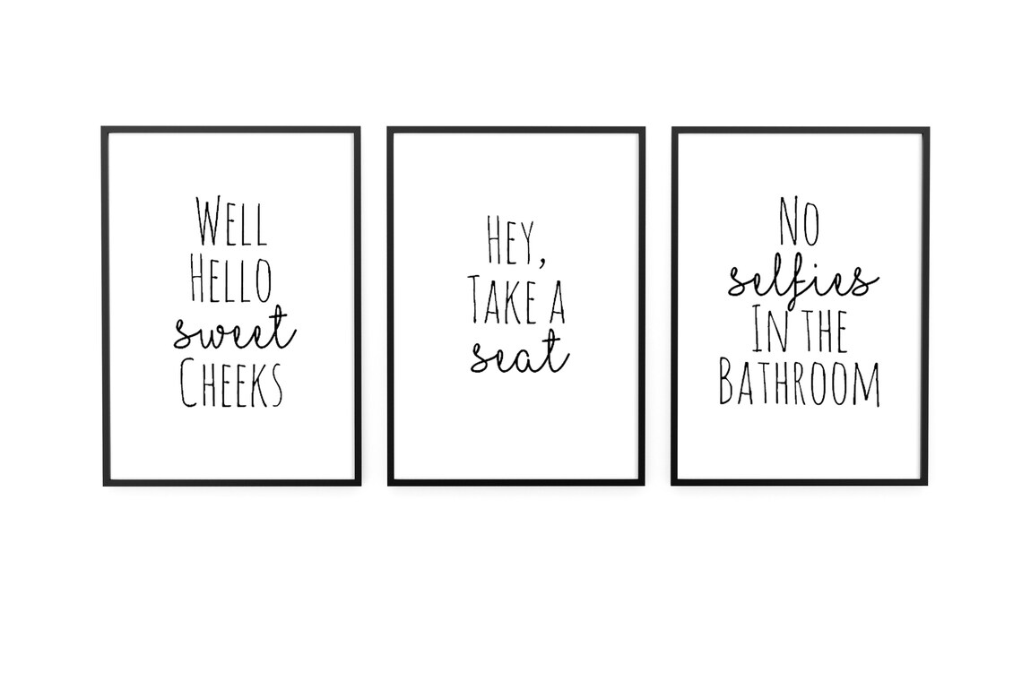 Quirky bathroom prints bathroom quotes downstairs toilet | Etsy