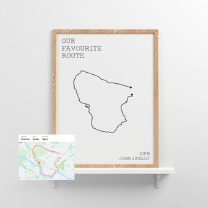 Gepersonaliseerde hardlooproute-print, hardloopprint paren, racecadeau, hardloopcadeau, cadeau hardlooppartner, paren die samen rennen, Strava