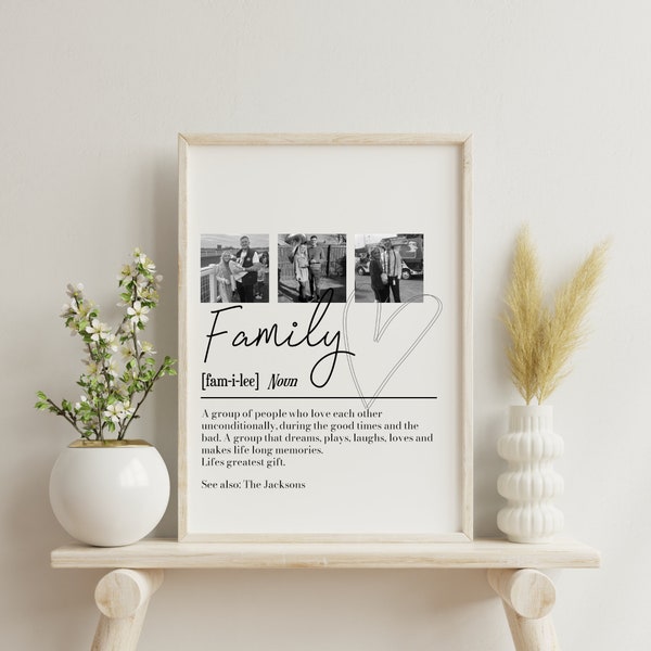 Personalised Family Picture Collage Memorable Gift for Family, Gift for Mum, Gifts for Her, Family definition, Fathers Day, Home Gifts