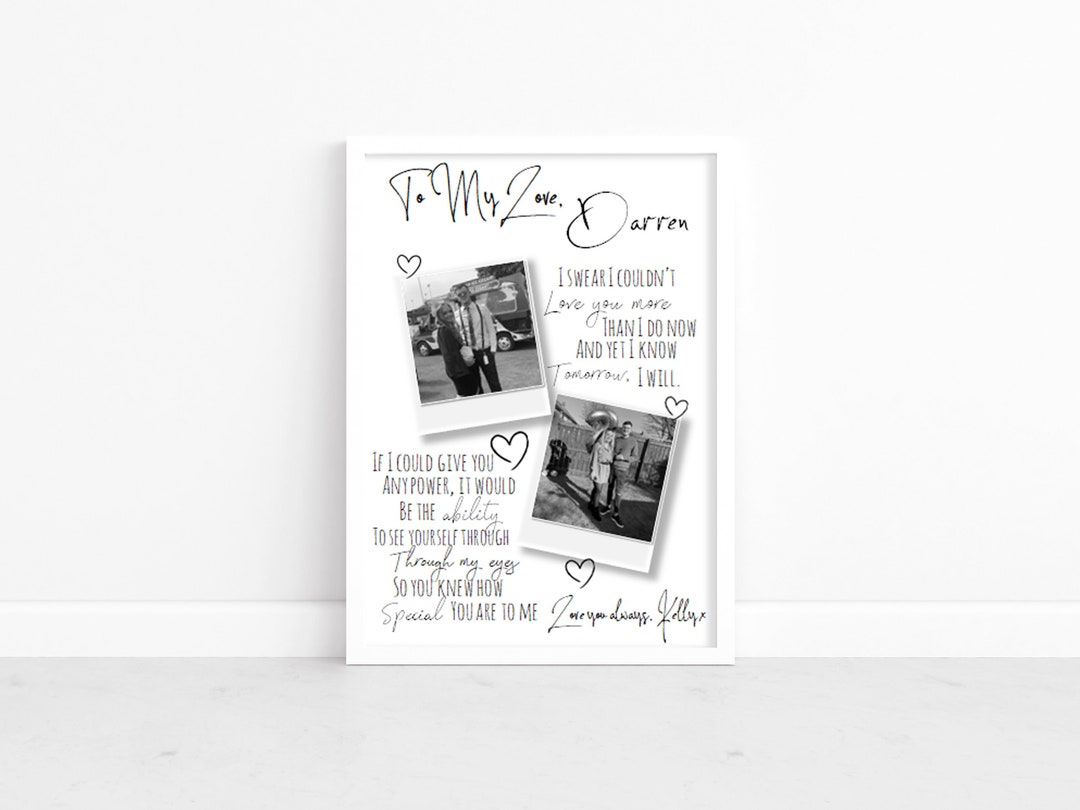 Personalised Picture Collage Memorable Gift for Partner, Gifts for Him ...