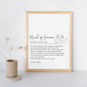 Personalisierte Trauzeugin Definition Druck, personalisierte Trauzeugin Geschenk, Brautparty Geschenk, Trauzeugin Danke Geschenkvorschlag