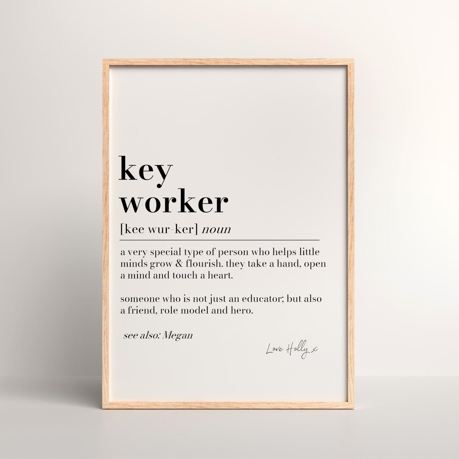 Key Worker Definition Print, Nursery Key Worker Gift, Nursery Thank You ...