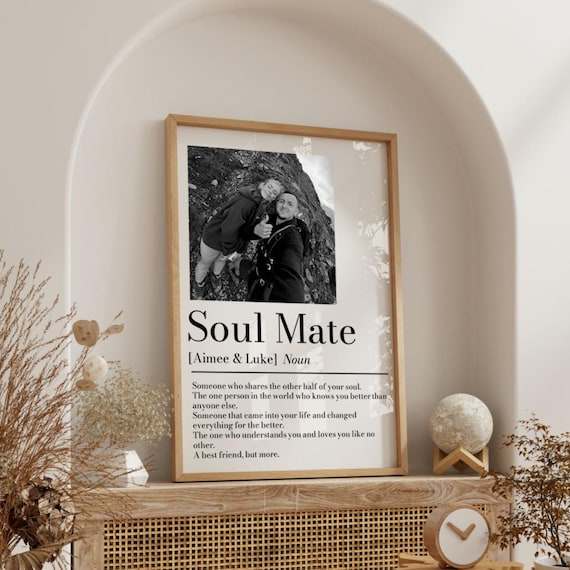 Personalised Couple Picture Collage Gift Partner, Photo Gift for Her Him, Soulmate Valentines Keepsake