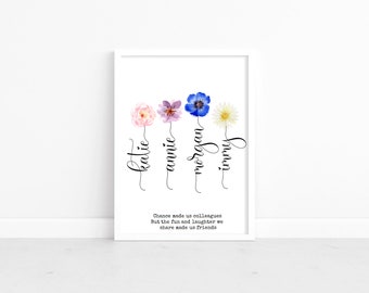 Regalo personalizado para compañeros de trabajo, regalos para amigos del trabajo, impresiones de amistad, regalo de Navidad para mejores amigos del trabajo, regalo de despedida para compañeros de trabajo.