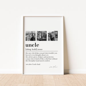 Regalo con stampa per zio, regalo con poesia per zio, stampa con definizione per zio, regalo di Natale per zio, regalo da nipote, regalo personalizzato per zio, regalo con foto