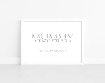 Impresión familiar personalizada para mamá, impresiones para el hogar, regalo para el día de la madre, impresión para mamá, regalo para mamá, regalo de cumpleaños para mamá, día de la madre