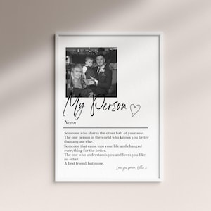 Personalised My Person Definition Print: Custom Photo Gift, Romantic Keepsake, Anniversary Boyfriend/Girlfriend Gift image 7