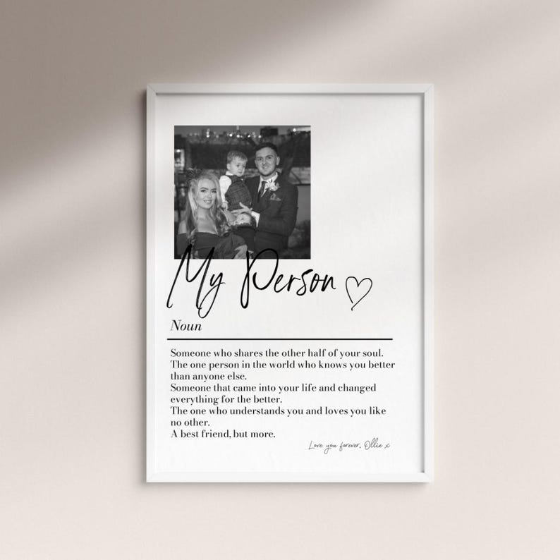 Personalised My Person Definition Print: Custom Photo Gift, Romantic Keepsake, Anniversary Boyfriend/Girlfriend Gift image 7