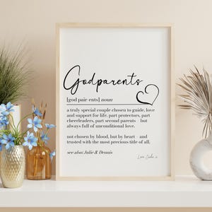Godparents Definition Print, Godparents gift, Godparents Thank You Gift, Christening Gift, Godparents Proposal Gift, New Godparents Gift,