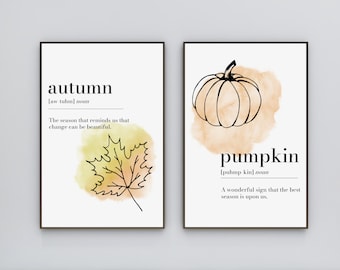 Impresiones de otoño, impresiones de calabazas, decoración de pared de otoño, arte de pared de Hola Otoño, impresiones de pared de calabazas, citas otoñales, impresiones de otoño, decoración de otoño